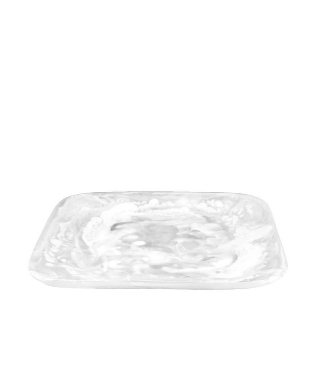Large Square Tray in White Swirl