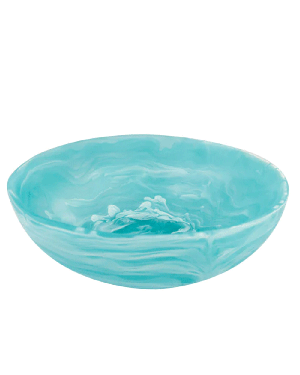 Large Wave Bowl in Aqua Swirl