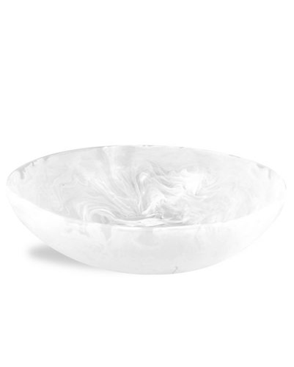 Large Wave Bowl in White Swirl