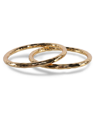Hammered Gold Chunky Bangles