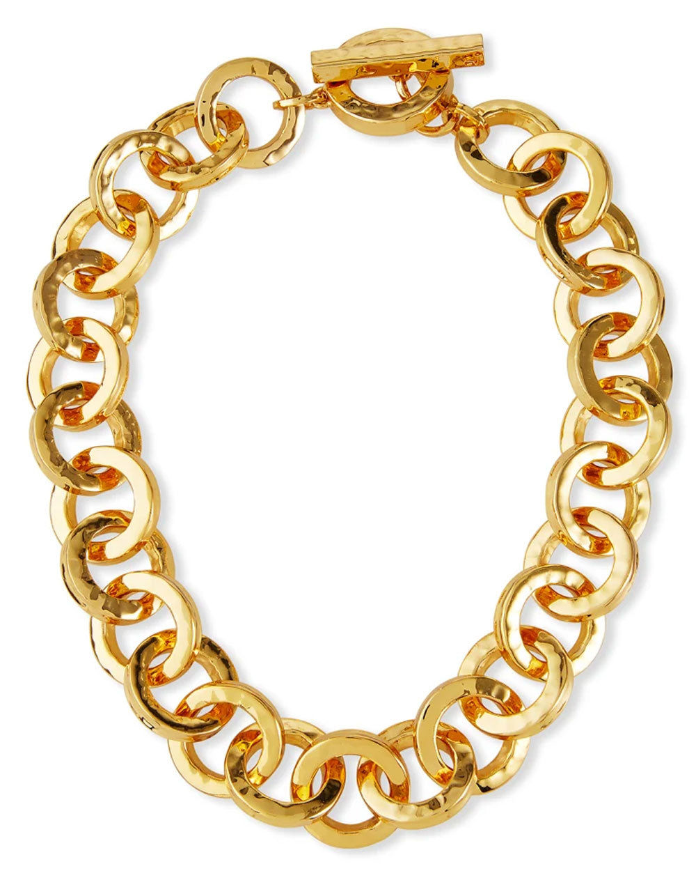 Hammered Gold Chunky Chain Necklace