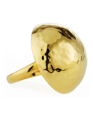 Hammered Gold Dome Ring