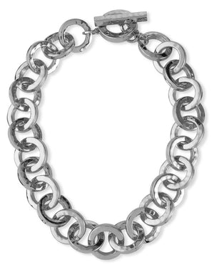 Hammered Silver Link Necklace