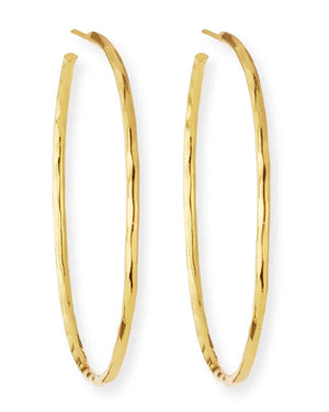 XL Hammered Gold Skinny Hoops