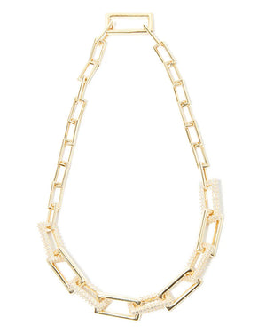 Gold Block Link Necklace