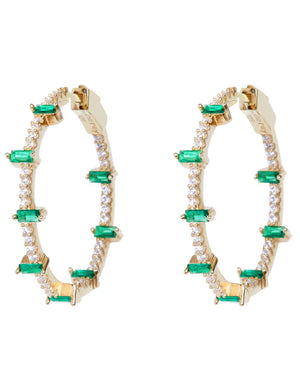 Green Houlehan Hoop Earrings