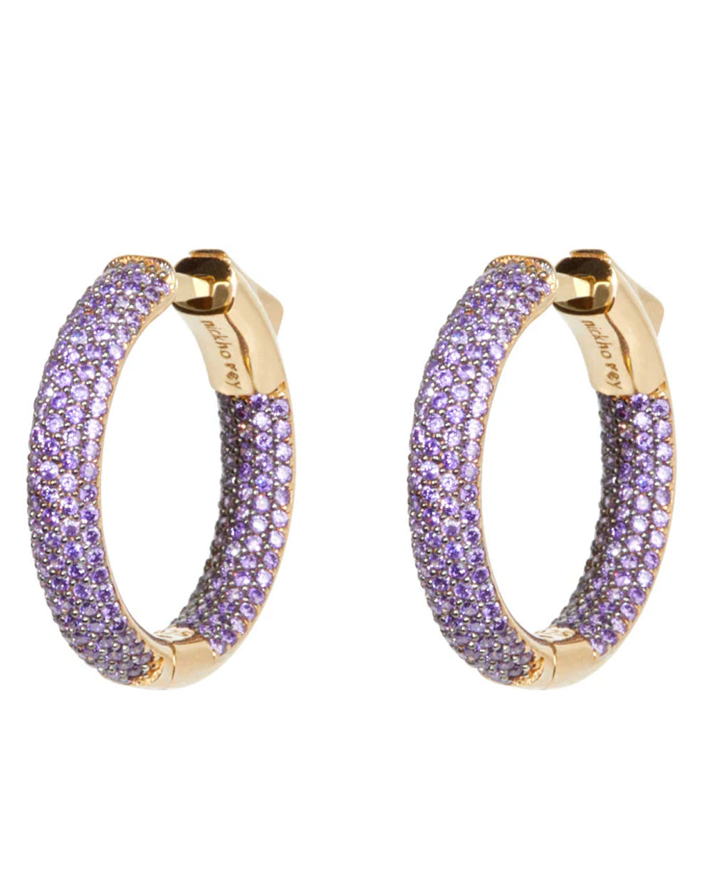 Mini Purple Tire Hoop Earrings