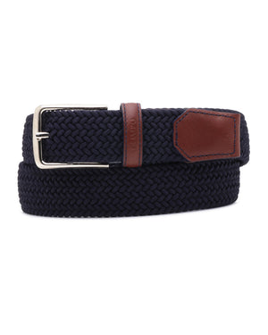 Navy and Black Elastic Stretch Woven Belt