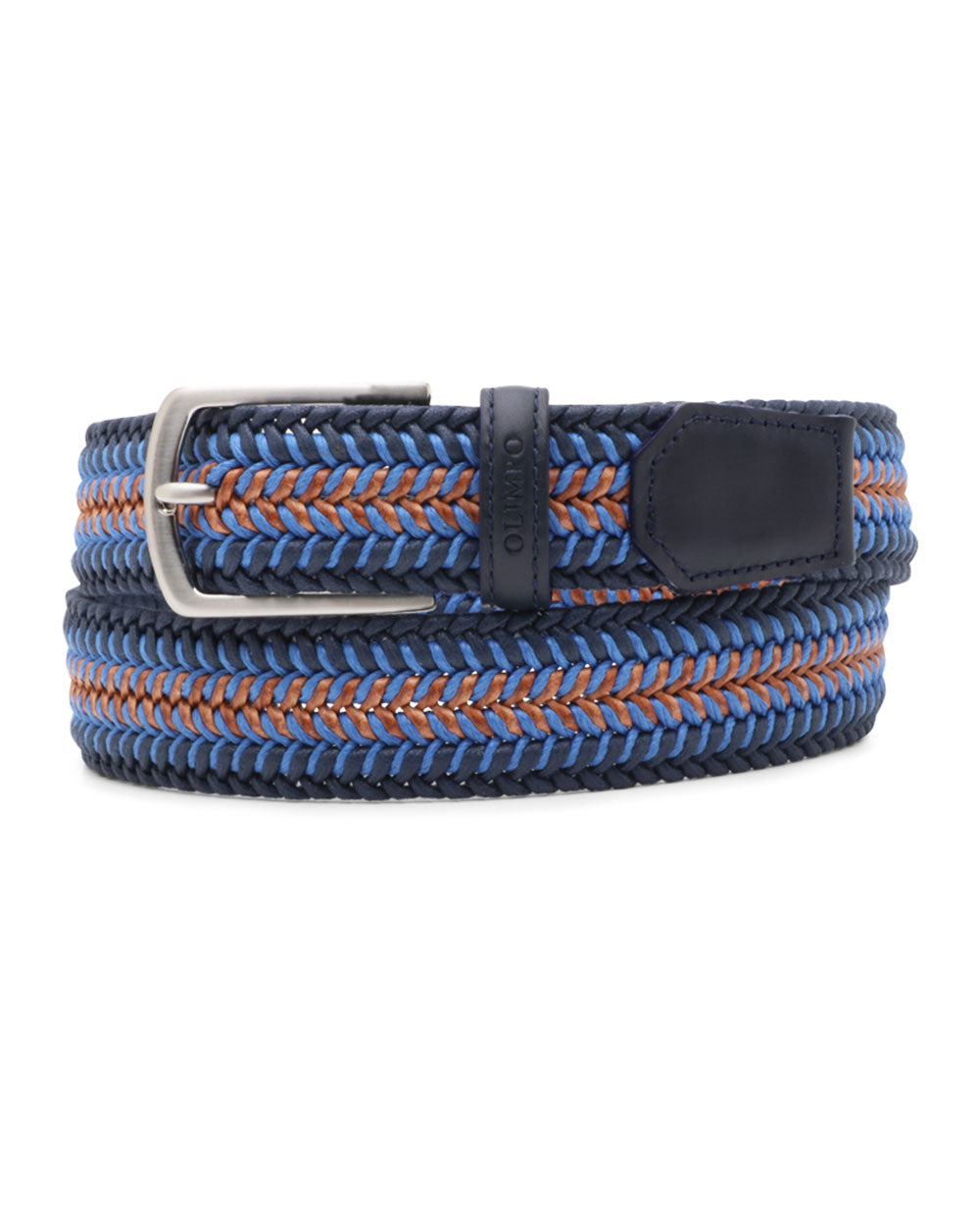 Olimpo Woven Belt in Navy Blue and Blue – Stanley Korshak