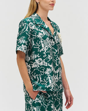 Ivy Toile Embellished Garden Camp Shirt