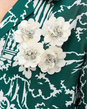 Ivy Toile Embellished Garden Camp Shirt