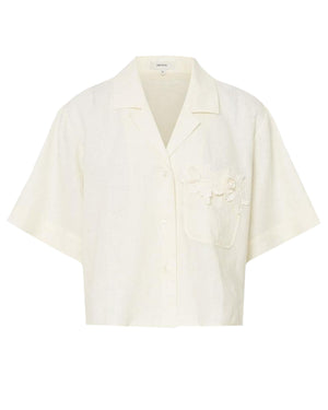 Soft Cream Rosebud Camp Shirt