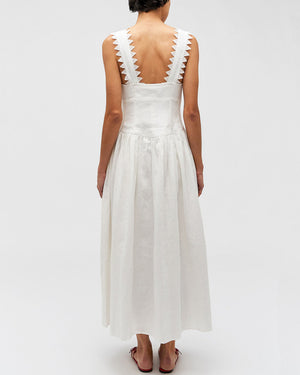 White Apron Maxi Dress