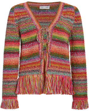 Multicolor Crochet Fringe Jacket