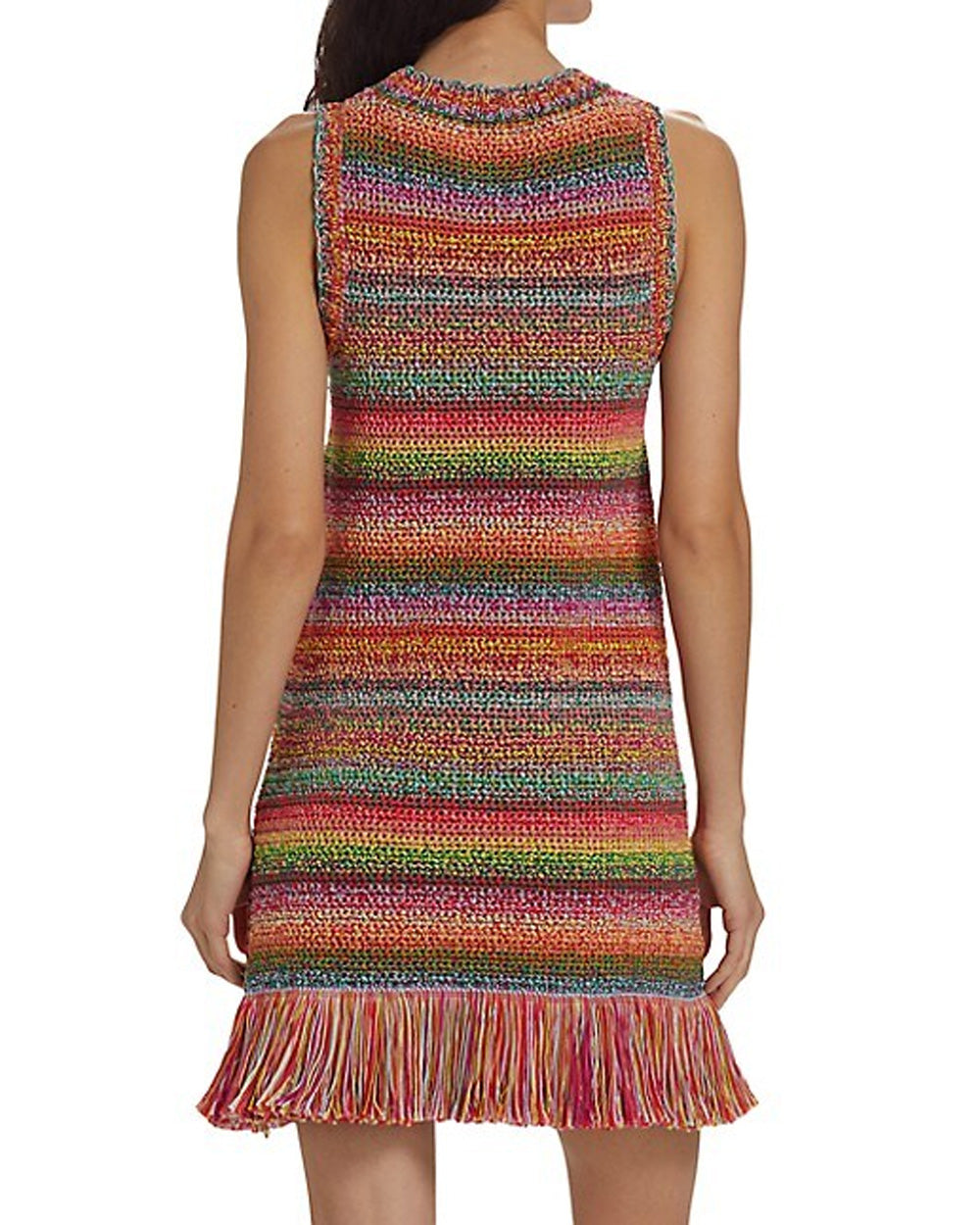 Multicolor Crochet Fringe Mini Dress