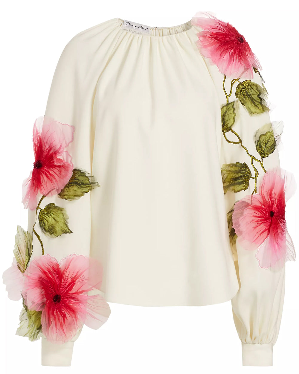 White Hibiscus Embellished Blouse