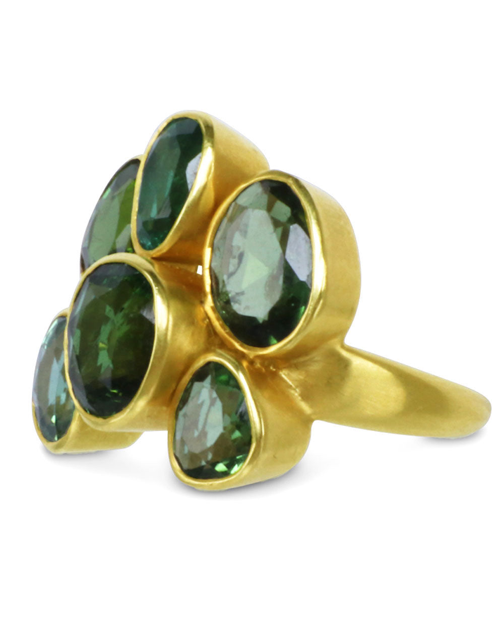 Green Tourmaline Gaia Scattered Ring