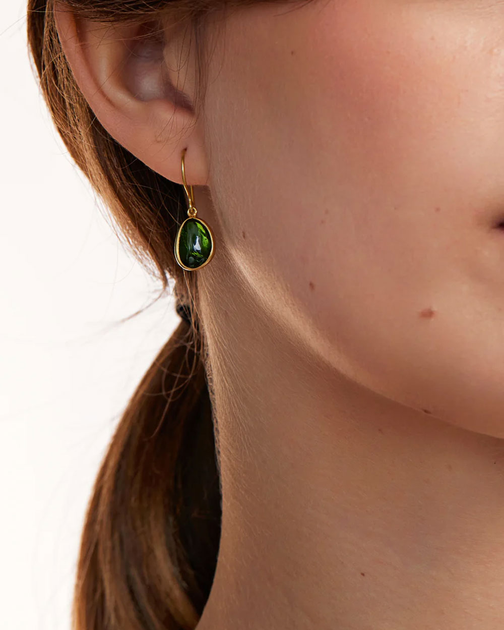 Green Tourmaline Glacier Earrings