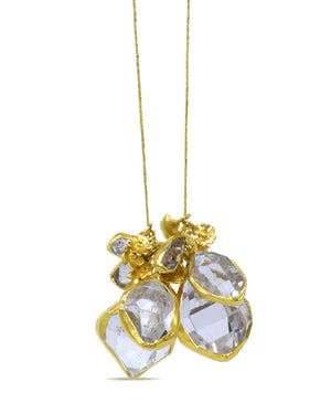 Herkimer Beira Colette Set Necklace with Gold Flower