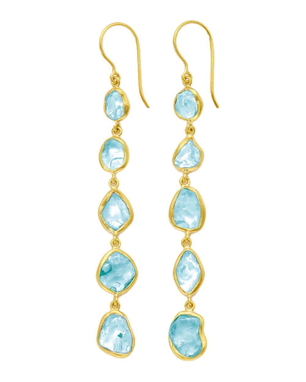 Blue Tourmaline Five Drop Earrings