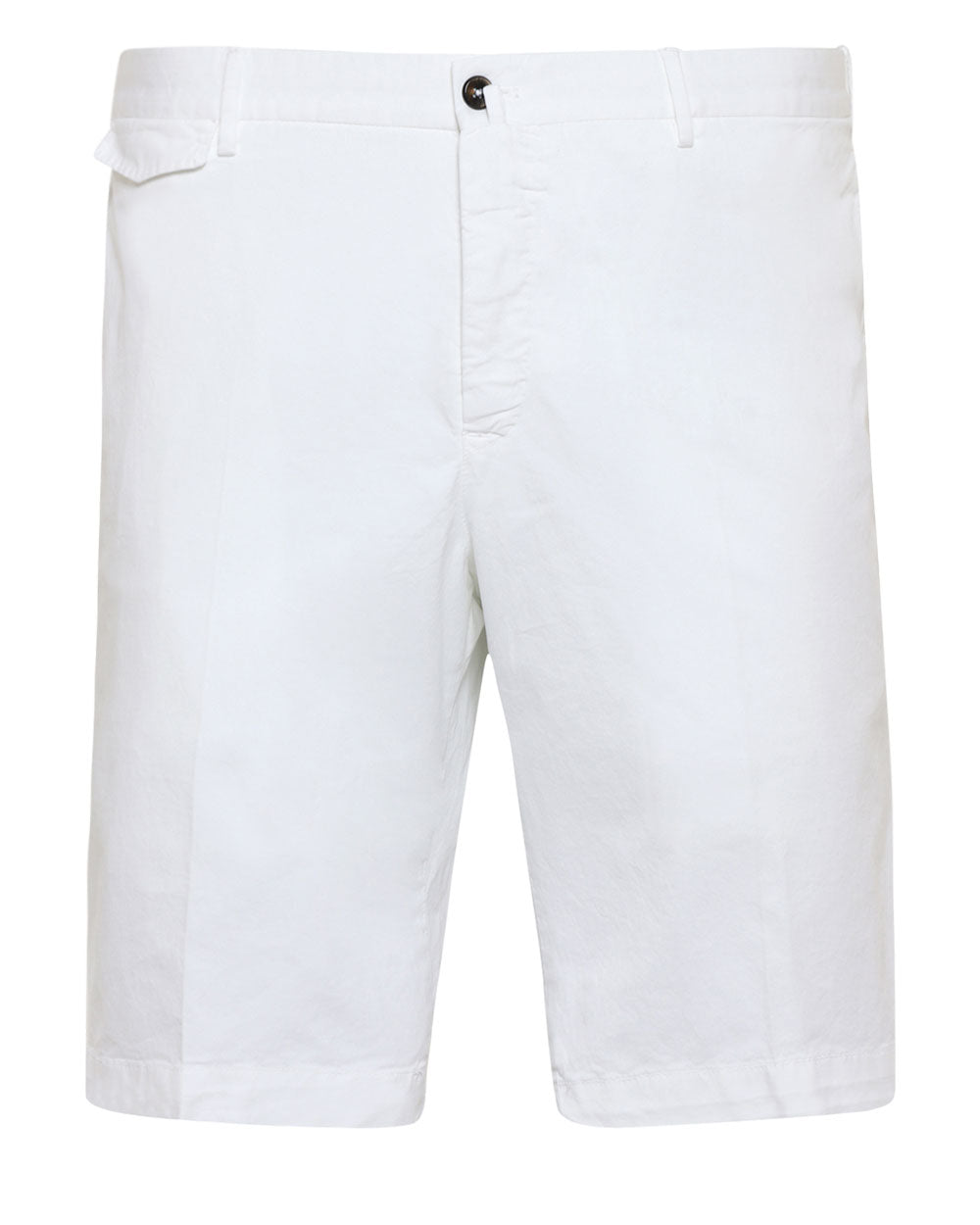 White Cotton Blend Stretch Bermuda Short
