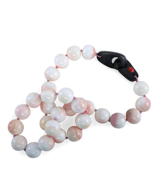 Red Coral Cab Stone and Pink Conch Shell Necklace