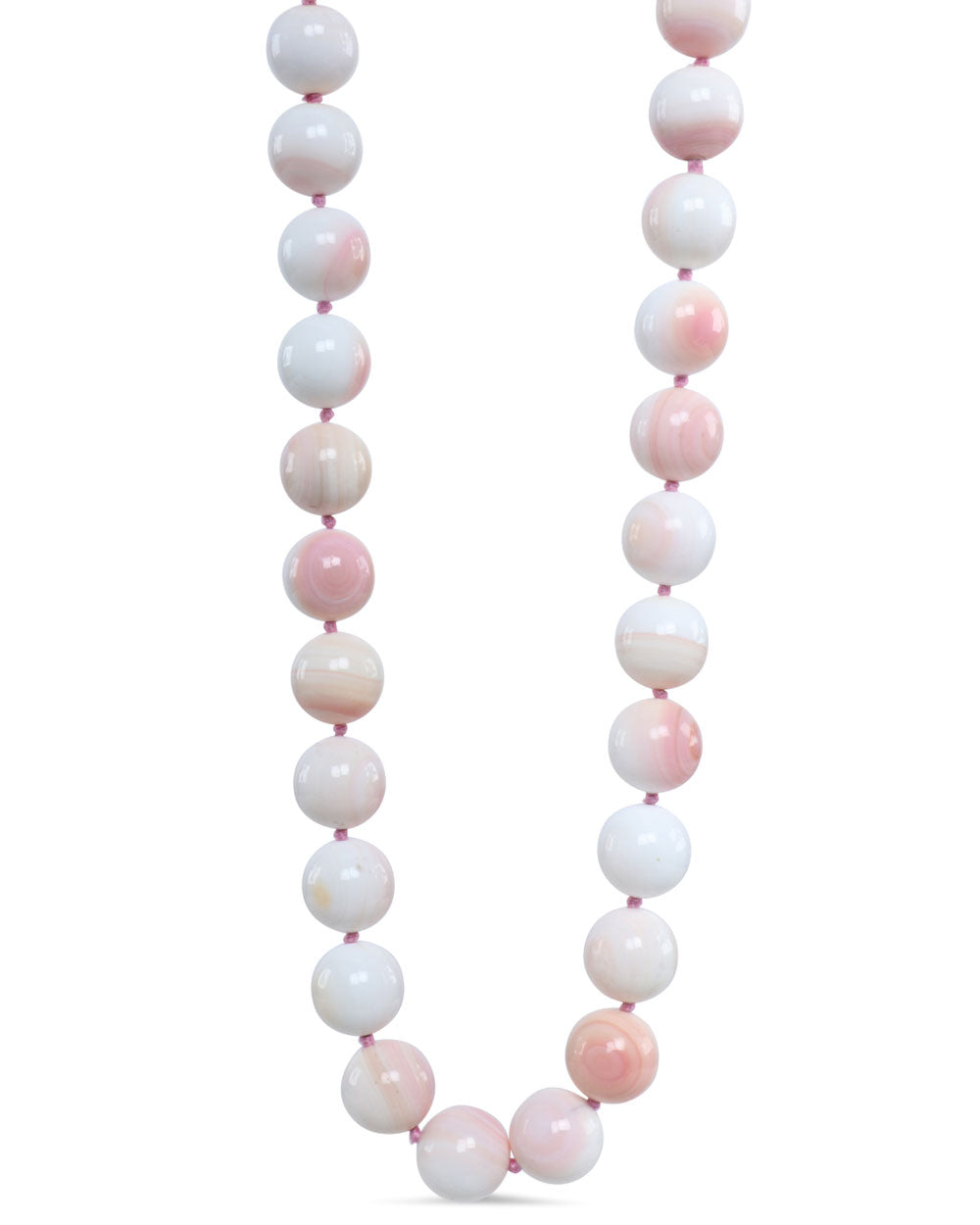 Red Coral Cab Stone and Pink Conch Shell Necklace