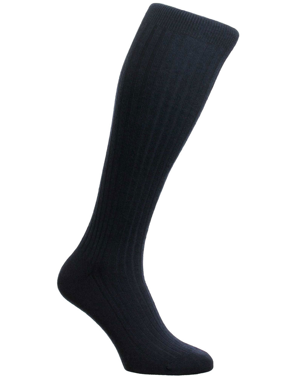 Cashmere Over the Calf Formal Sock in Navy
