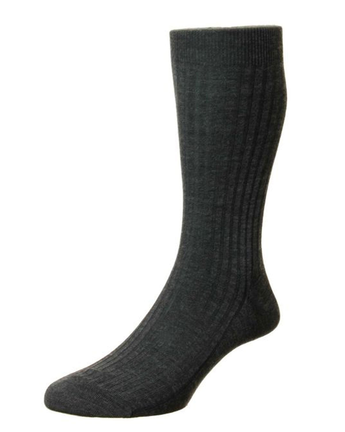 Charcoal Laburnum Wool Over the Calf Sock