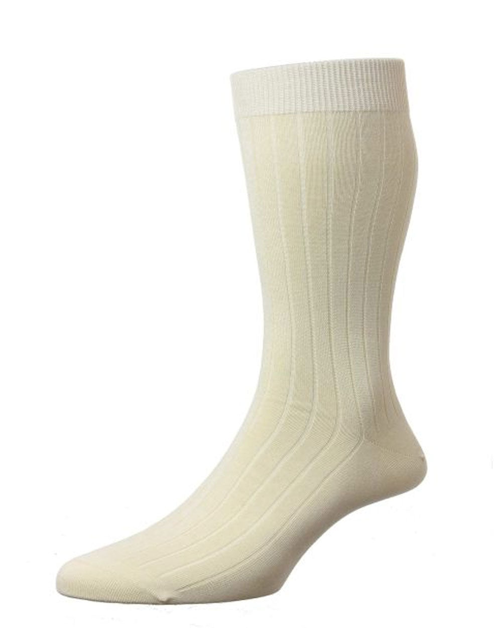 Cream Pembrey Sea Island Cotton Midcalf Sock