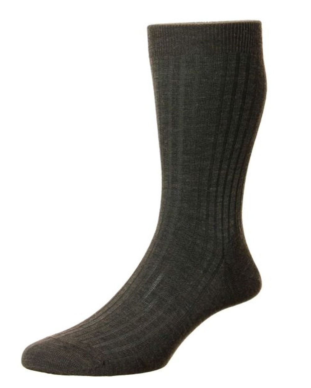 Dark Brown Laburnum Wool Over The Calf Sock