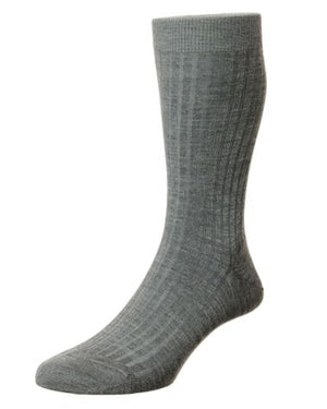 Grey Laburnum Wool Midcalf Sock