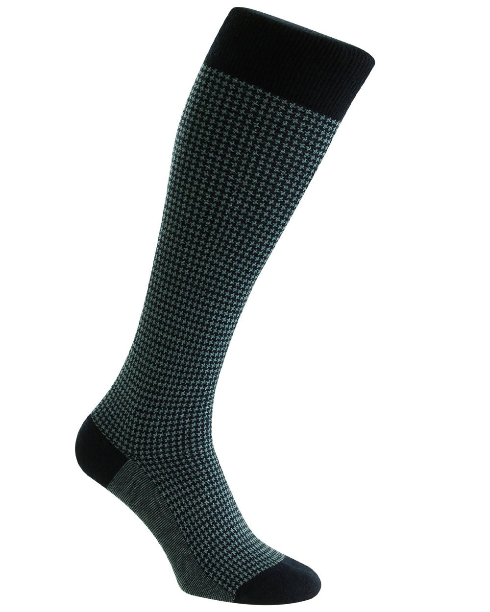 Houndstooth Over the Calf Socks in Navy