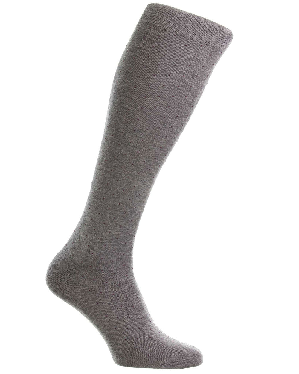 Pin Dot Over the Calf Socks in Mid Grey