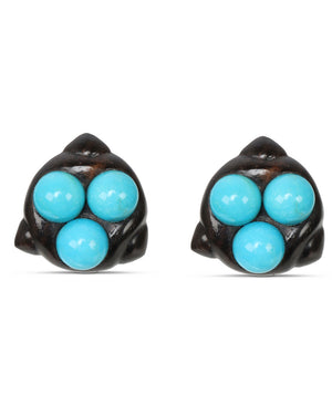 Ebony and Turquoise Cluster Earrings