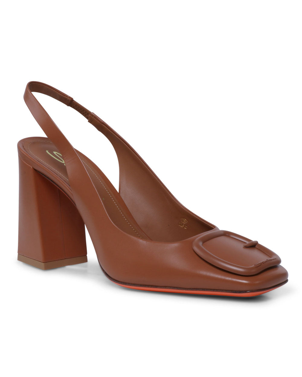 Peaches Leather Slingback Mule in Light Brown