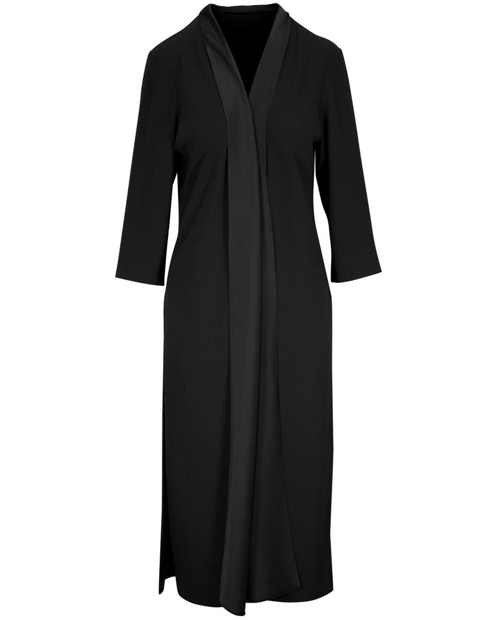 Black Crepe Long Cardigan