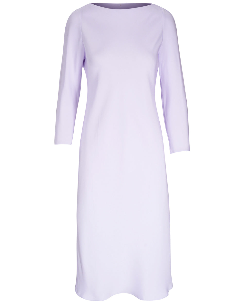 Lilac Boat Neck Bias Midi Dress