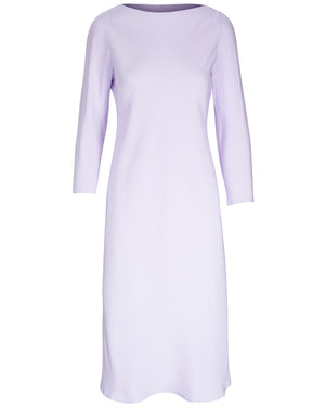 Lilac Boat Neck Bias Midi Dress