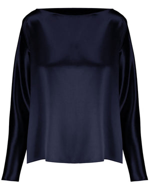 Navy Silk Balance Top