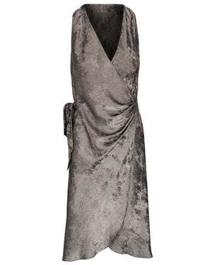 Silver Velvet Foil Ricki Dress