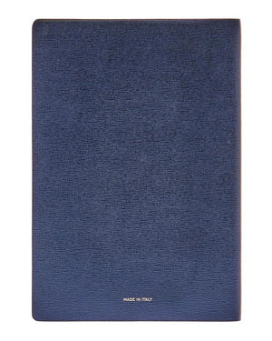 Medium Milano Leather Notebook in Electric Blue
