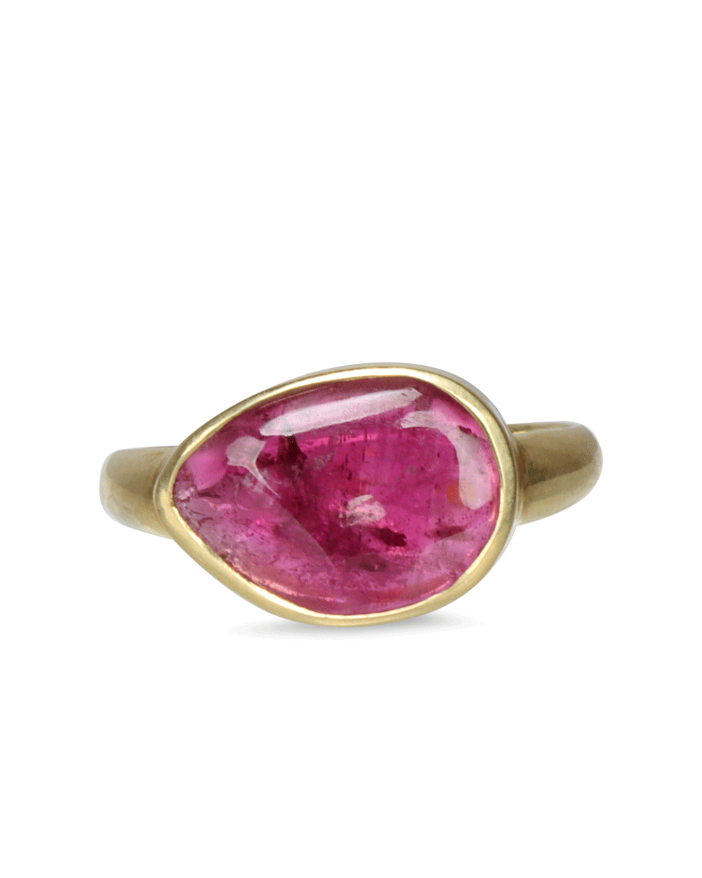 Pink Tourmaline Tumbled Greek Ring