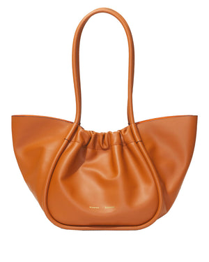 Large Ruched Tote in Almond