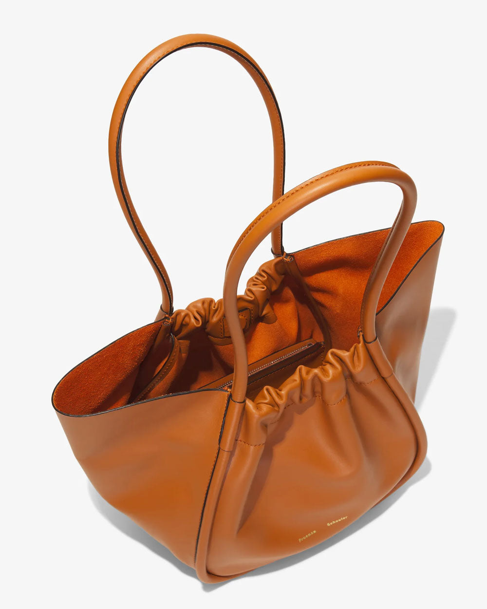Large Ruched Tote in Almond