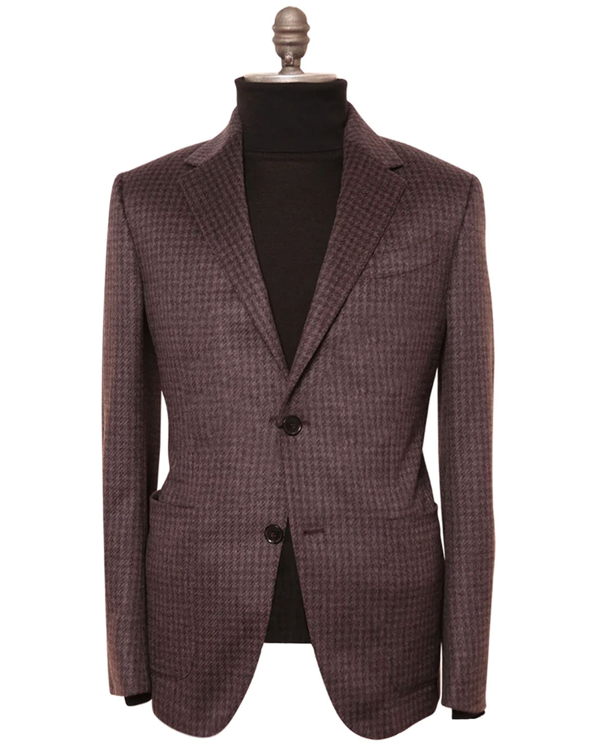 Purple and Dark Grey Cashmere Blend Checked Sportcoat