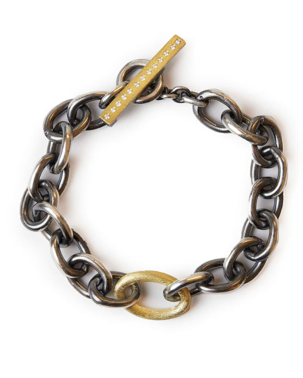 Diamond Center Link Chain Bracelet