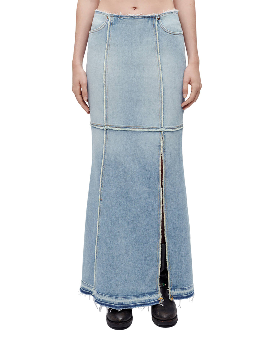 Column Denim Maxi Skirt in Mojave