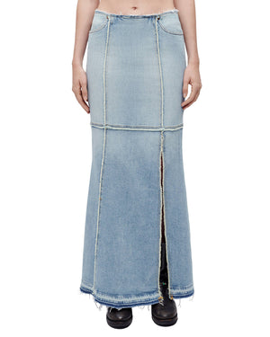 Column Denim Maxi Skirt in Mojave