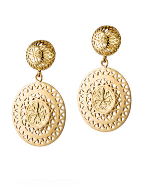 Golden Octopus of Syracuse Coin Earrings